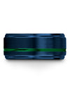 Blue Green Guys Wedding Ring Mens Bands Tungsten Carbide Blue Woman&#39;s Green - Charming Jewelers