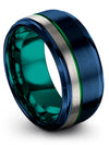 Guys Blue Metal Wedding Ring Wedding Ring Set Him and Boyfriend Tungsten - Charming Jewelers