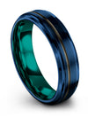 Wedding Set Bands Tungsten Wife and Wife Wedding Rings Sets Solid Blue Ring - Charming Jewelers