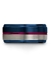10mm Fucshia Line Men&#39;s Wedding Ring Carbide Tungsten Bands Couple Ring Sets - Charming Jewelers