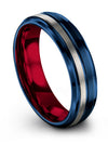 Blue Rings Wedding Favors Engraving Tungsten Mens Rings Set of Bands Blue - Charming Jewelers