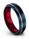 Male Wedding Band Blue Tungsten Bands for Lady Engravable