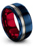 Blue Gunmetal Anniversary Ring Set for Man Promise Ring