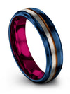 Brushed Wedding Band Lady Tungsten Carbide Wedding Rings Blue Engraved Blue - Charming Jewelers