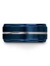 Wedding Bands Blue for His Fancy Tungsten Rings Matching Blue Bands Birthday - Charming Jewelers