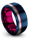 Promise Ring Set Blue Rare Tungsten Bands Promise for Woman Gift Ideas - Charming Jewelers