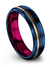 Boyfriend and Her Wedding Ring Set Tungsten Matching Bands Blue Friendship Band - Charming Jewelers
