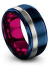 Blue Ladies Wedding Rings Sets Carbide Tungsten Band Fiance an Husband Promise - Charming Jewelers