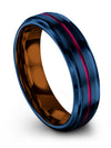 6mm Woman&#39;s Wedding Rings Blue Exclusive Tungsten Bands