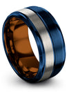 Matching Wedding Bands for Woman and Men&#39;s Tungsten Wedding Band Blue - Charming Jewelers