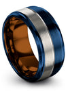 Promise Ring Set Blue Rare Tungsten Bands Promise for Woman Gift Ideas - Charming Jewelers