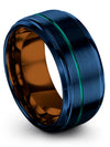 Blue Wedding Rings Set for Her and Him Mens Bands with Tungsten Girlfriend - Charming Jewelers