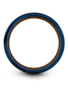 Pure Blue Wedding Rings Tungsten Ring for Ladies Matte 10mm Blue Bands for Lady - Charming Jewelers