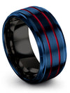 Wedding Bands Rings for Guy Tungsten Wedding Bands Set Blue Ring Promise Rings - Charming Jewelers