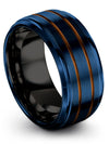Wedding Bands Rings for Guy Tungsten Wedding Bands Set Blue