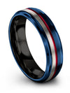 Amazing Man Wedding Band Blue Wedding Bands for Man Tungsten Mens Ring Metal - Charming Jewelers