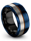 Anniversary Promise Ring Wedding Rings Blue Tungsten Carbide 10mm Customized - Charming Jewelers