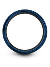 Mens Tungsten Promise Ring Blue Line Tungsten Guy Bands Blue and Blue 10mm Blue - Charming Jewelers
