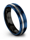 Tungsten Carbide Anniversary Band Blue Polished Tungsten Band for Lady I Love - Charming Jewelers