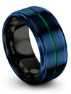 Blue Band Wedding Band for Mens Tungsten Ring Guys Cute Blue Bands Professor - Charming Jewelers
