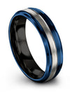 Wedding Rings Engagement Guys Bands Set Blue Tungsten Carbide Bands for Female - Charming Jewelers