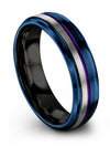 Pure Blue Wedding Rings for Him and His Tungsten Anniversary Bands Engagement - Charming Jewelers