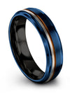 Lady Blue and Copper Wedding Band Tungsten Couple Blue Womans Copper Ring - Charming Jewelers