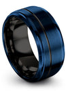 Tungsten Carbide Mens Anniversary Band Man Tungsten Rings Blue Womans Rings - Charming Jewelers