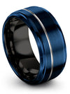 Woman&#39;s Jewelry Tungsten Blue Grey Ring for Men Cute Couple Ring Unique - Charming Jewelers