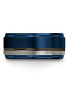 Male Carbide Wedding Bands Tungsten Bands for Scratch Resistant Blue Ring Rings - Charming Jewelers