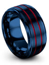 Man Solid Blue Wedding Ring Ladies 10mm Tungsten Ring Cute Rings Sets for Guys - Charming Jewelers