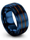 Weddings Rings Sets for Him and Girlfriend Tungsten and Blue Wedding Ring - Charming Jewelers