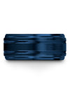 Mens Blue Wedding Ring Engraved Tungsten Bands Ladies Men Ring Jewelry Couple - Charming Jewelers