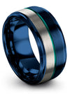 Men Engravable Wedding Rings Tungsten Lady Wedding Ring Blue Plated Promise - Charming Jewelers
