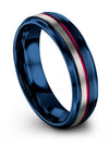 Blue and Gunmetal Wedding Bands for Womans Polished Tungsten Bands for Men - Charming Jewelers