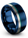 Engraved Wedding Ring for Girlfriend Tungsten Engagement Ring for Couple Blue - Charming Jewelers