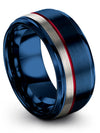 Lady Band Wedding Sets Men&#39;s Tungsten Wedding Band Sets Ladies Blue over Blue - Charming Jewelers