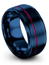 His and Husband Wedding Tungsten Carbide Ring Blue Fiance and Him Promise Rings - Charming Jewelers