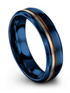 Guy Matte Blue Wedding Rings Matching Tungsten Rings Blue Jewelry Set - Charming Jewelers