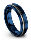 Wedding Anniversary Blue Rings Tungsten Matching Wedding Ring for Couples Cute - Charming Jewelers