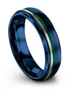 Husband and Boyfriend Blue Wedding Rings Blue Band Tungsten Carbide Band - Charming Jewelers