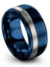 Blue Metal Anniversary Band for Guy Brushed Blue Tungsten Rings for Woman&#39;s - Charming Jewelers