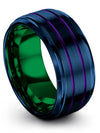 Wedding Ring Sets for Both Tungsten Rings for Womans Custom Guy Blue Band - Charming Jewelers
