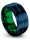 Matching Wedding Band for Couples Blue Carbide Tungsten Wedding Bands Blue 10mm - Charming Jewelers