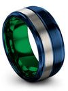 Womans Wedding Ring Blue Tungsten Ring Natural Finish Blue Woman&#39;s Blue Plated - Charming Jewelers