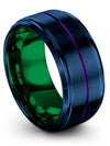 Wedding Set Rings Tungsten Guys Ring Blue and Purple Blue and Purple Best - Charming Jewelers