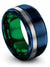 Blue and Blue Anniversary Band Lady Man Blue Tungsten