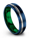 Woman&#39;s Blue Engagement Ring and Anniversary Band Mens Tungsten Wedding Ring - Charming Jewelers