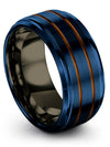Blue Wedding Bands for Couples Sets Tungsten Rings Woman 10mm Ladies Jewelry - Charming Jewelers