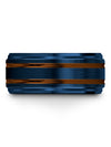 Wedding Band Lady Blue Copper Wedding Ring Blue Tungsten Carbide Engagement - Charming Jewelers